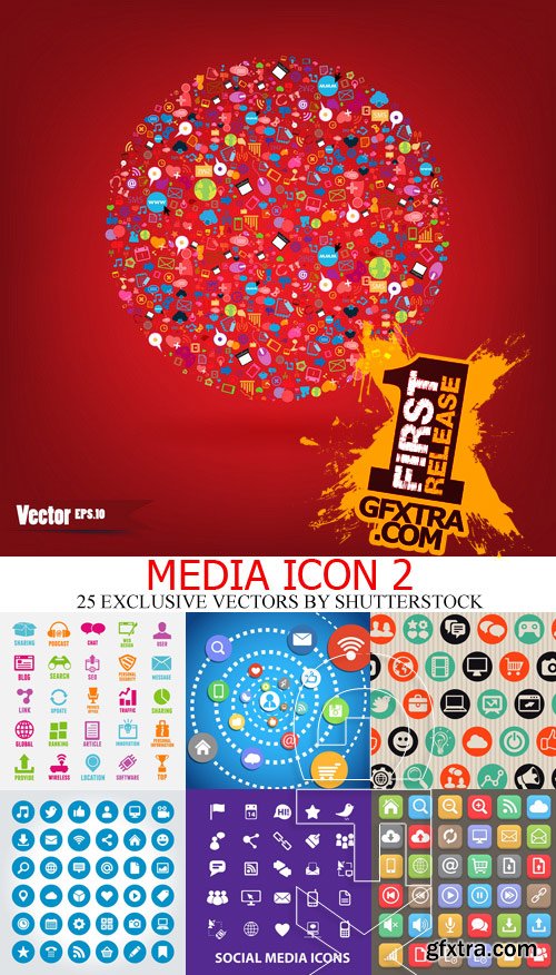 Media Icon 2, 25xEPS