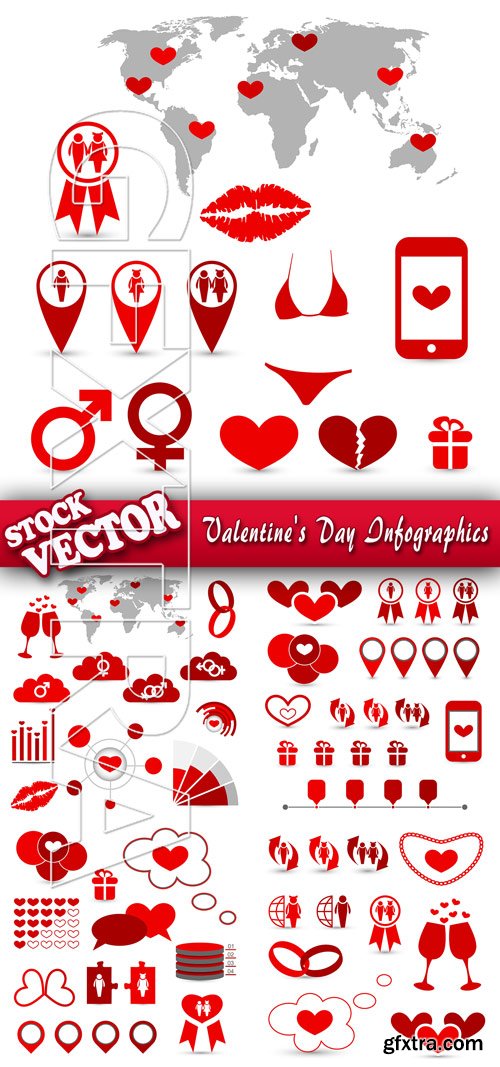 Stock Vector - Valentine\'s Day Infographics