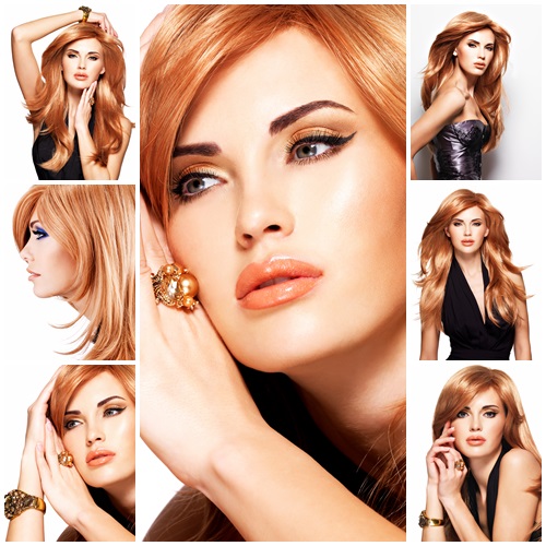 Portrait of a Beautiful Red Hair Woman with Fashion Make Up 14xJPG