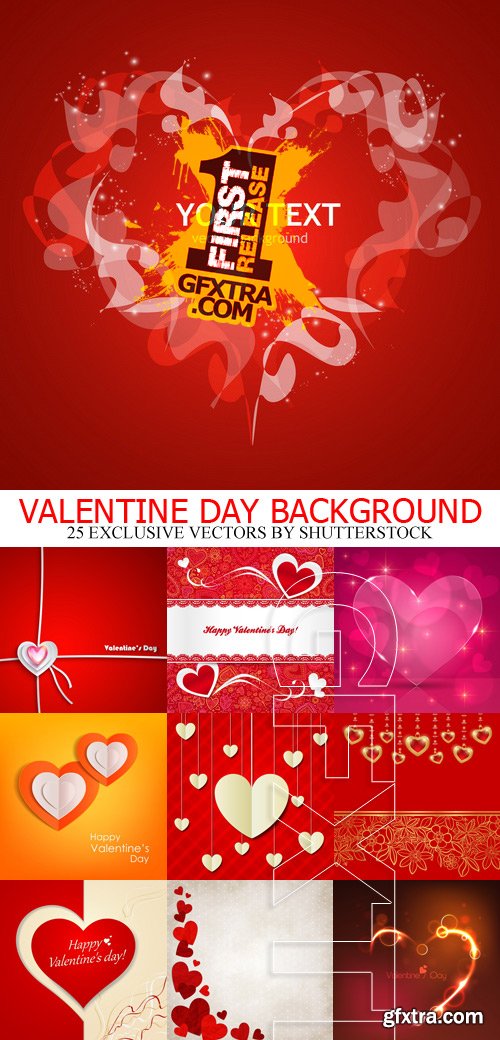 Valentine\'s Day Backgrounds 25xEPS