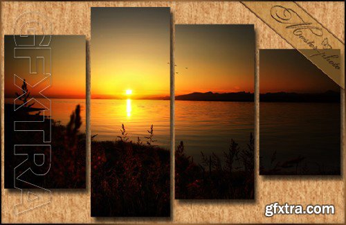 Modular picture in PSD format - Summer Sunset