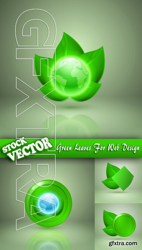 Stock Vector - Green Leaves For Web Design