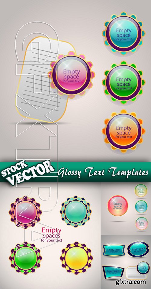 Stock Vector - Glossy Text Templates