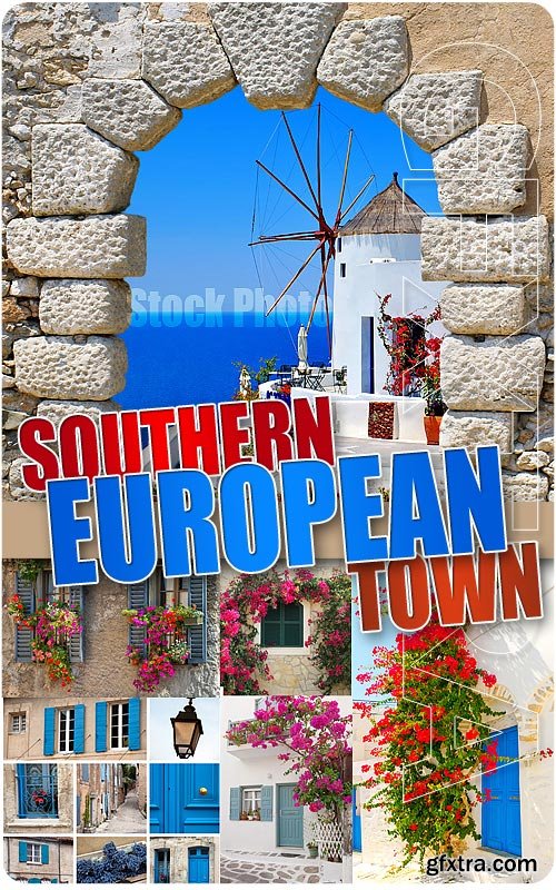 Southern European town - UHQ Stock Photo