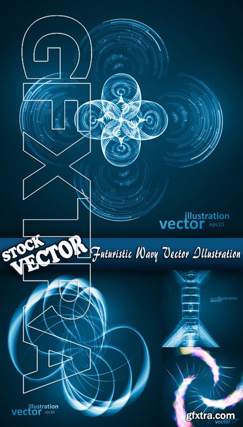 Stock Vector - Futuristic Wavy Vector Illustration