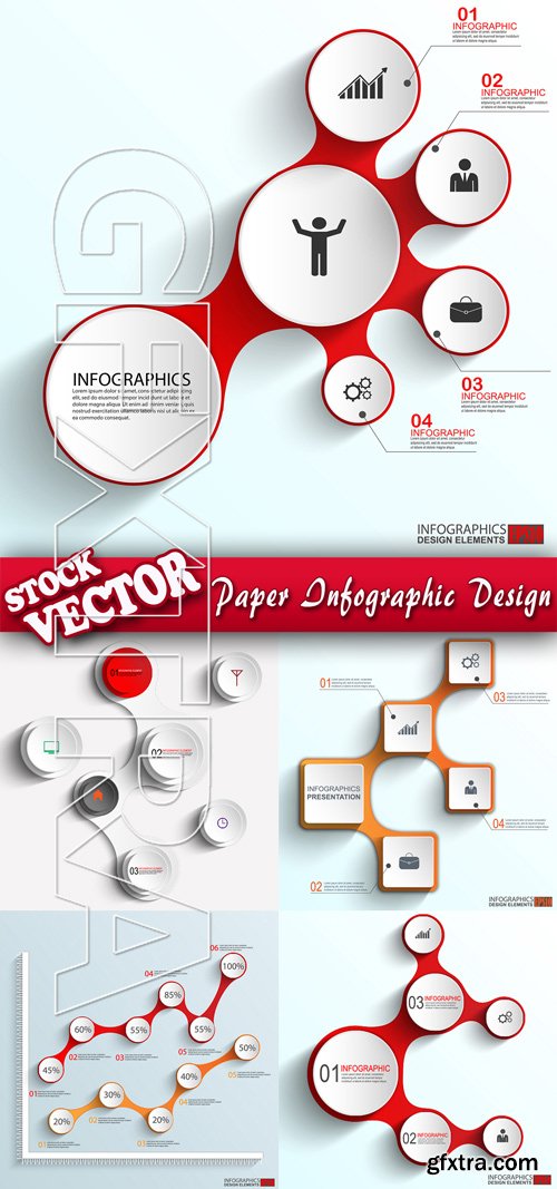 Stock Vector - Paper Infographic Design