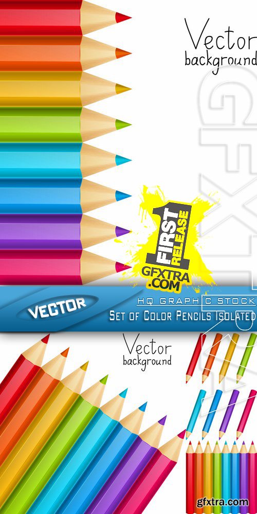 Stock Vector - Set of Color Pencils Isolated
