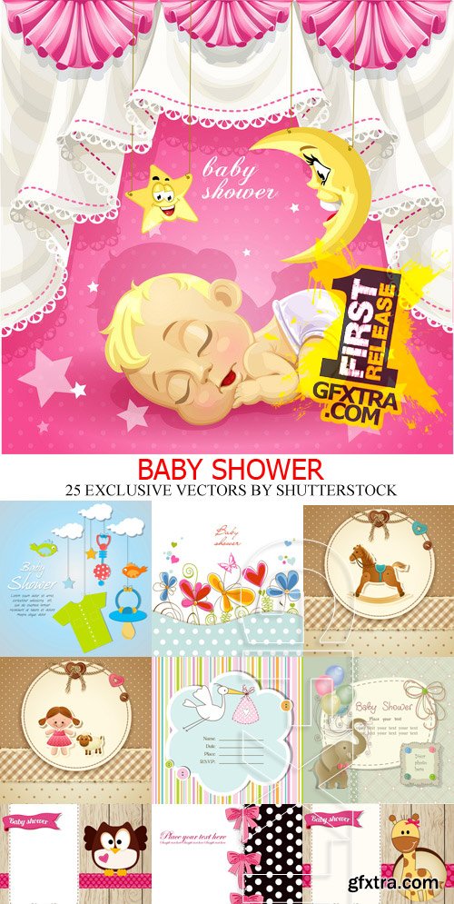 Baby Shower Cards I, 25xEPS