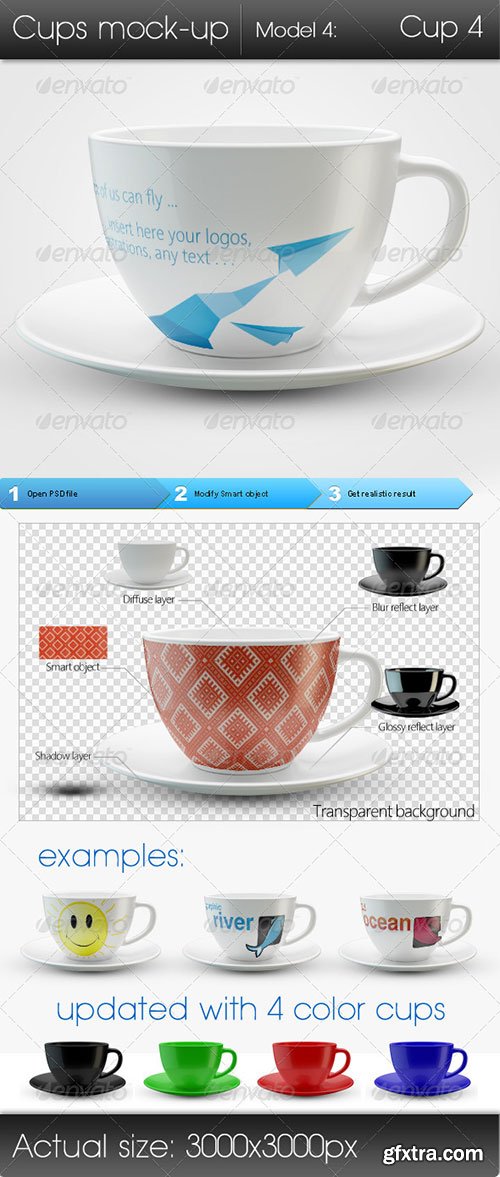 GraphicRiver - Cups Mock-up Model4: Cup4