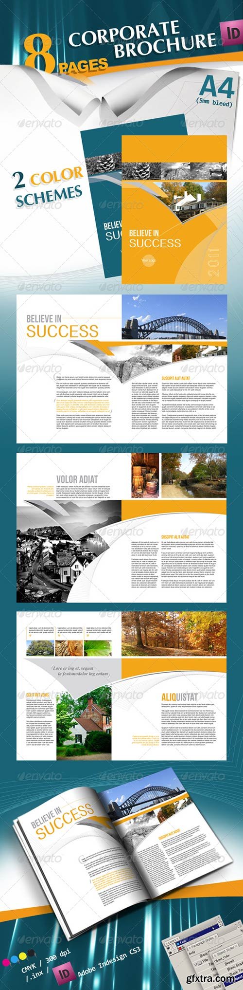 GraphicRiver - Corporate A4 Brochure in 2 Schemes of Color