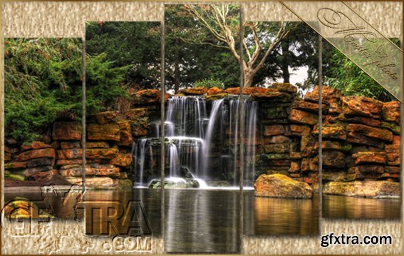 Natural PSD modular picture - Beautiful waterfall