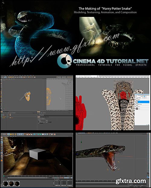 Cinema4Dtutorial - The Making of “Harry Potter Snake” in Cinema 4D [Reuploaded]