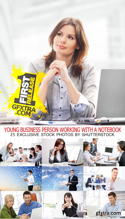 Young Business Person Working with a Notebook 25xJPG