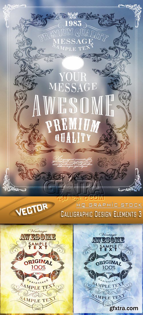 Stock Vector - Calligraphic Design Elements 3