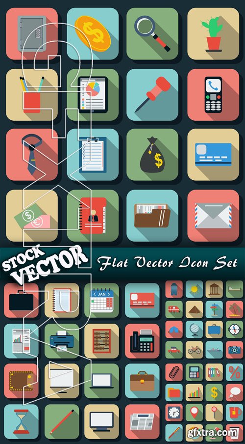 Stock Vector - Flat Vector Icon Set