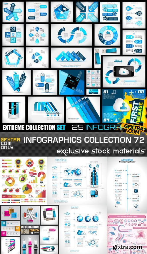 Collection of Infographics Vol.72, 25xEPS