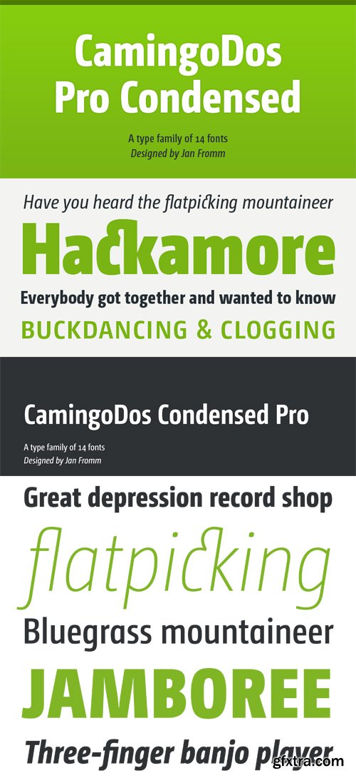 CamingoDos Pro Condensed Font Family - 14 Fonts for $637