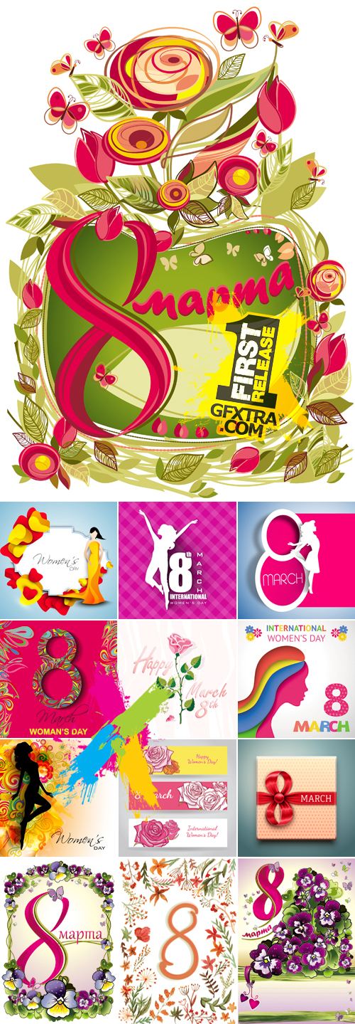 8 March Woman\'s Day Vector Collection