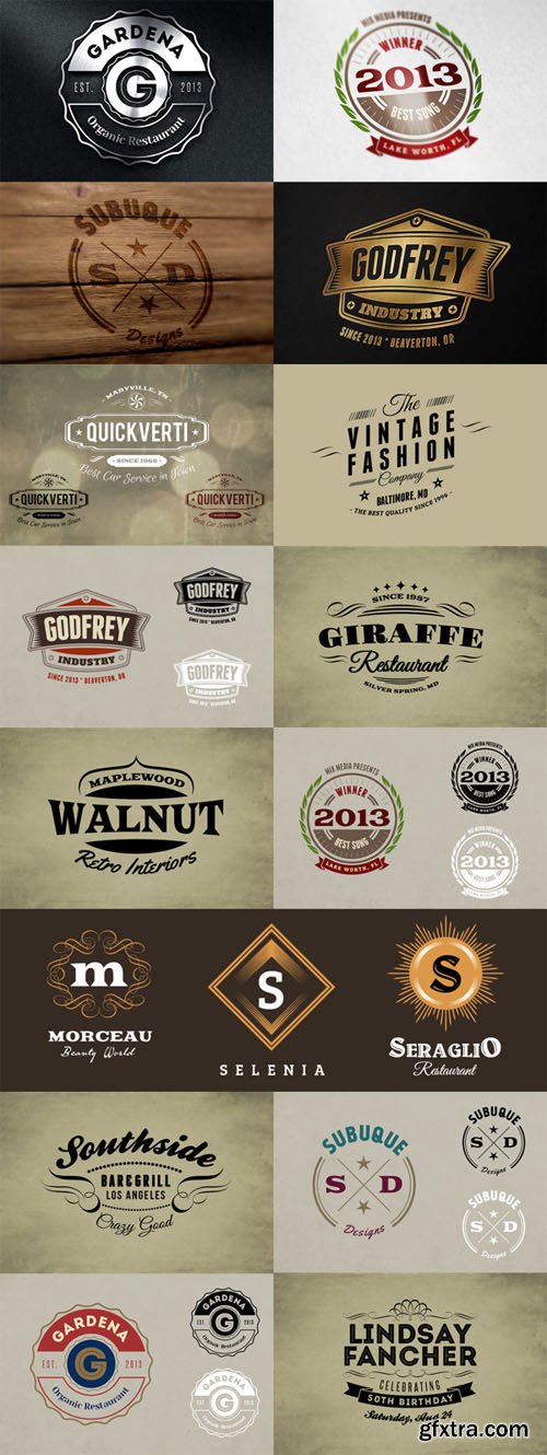 CreativeMarket - Branding Bundle - Logo Mock ups and Retro Badges Signs