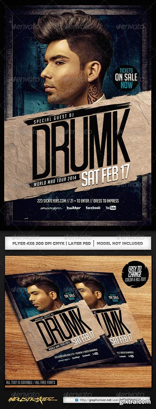 Graphicriver - Dirty House Music Flyer Template