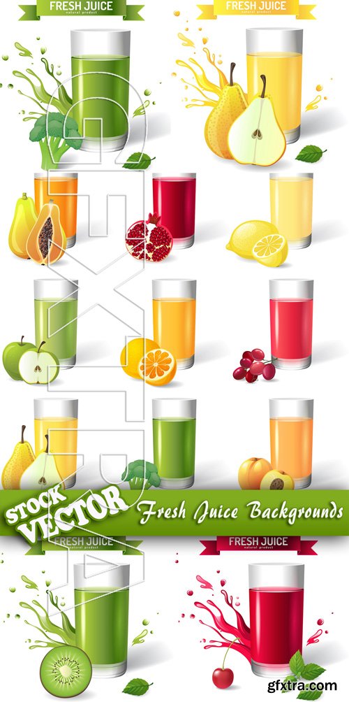 Stock Vector - Fresh Juice Backgrounds