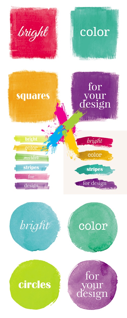Grunge Color Paint Banners Vector