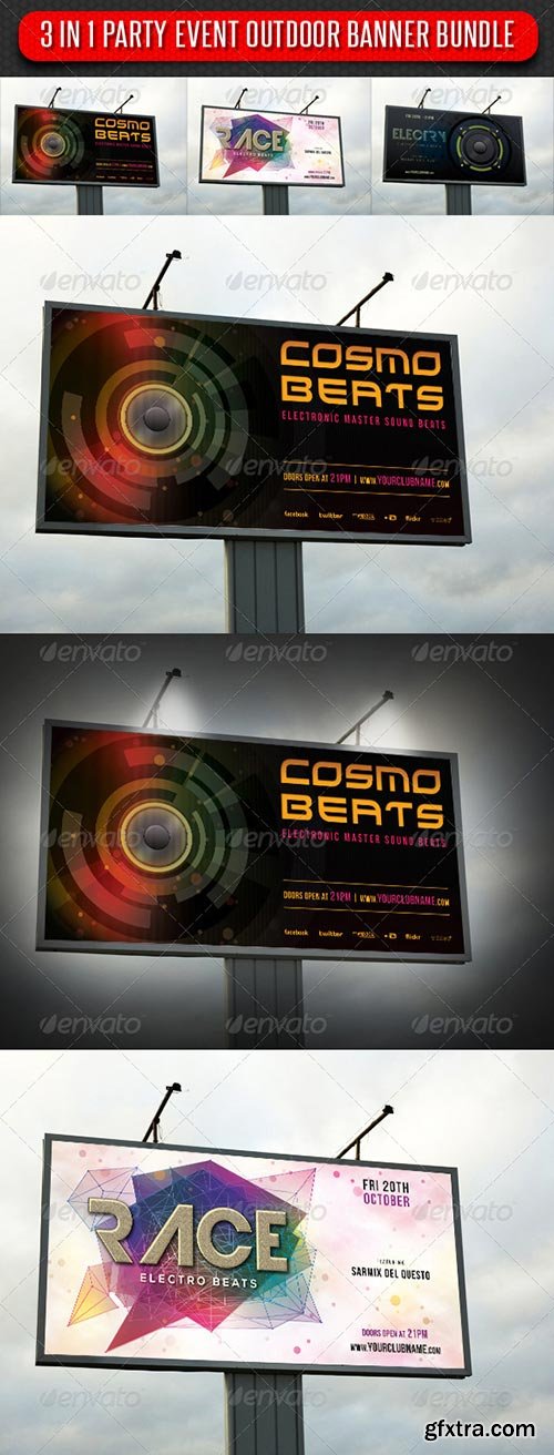 GraphicRiver - 3 in 1 Party Event Outdoor Banner Bundle 01
