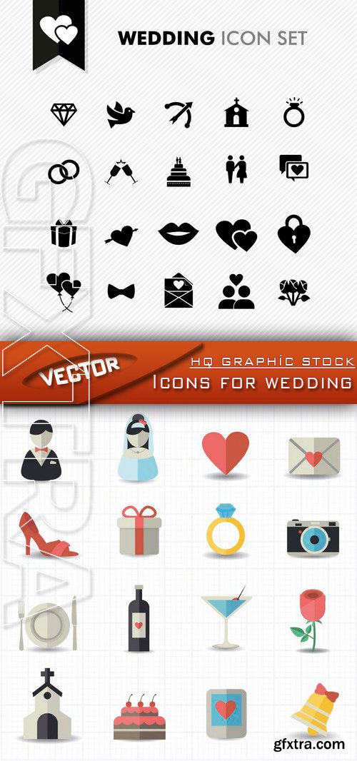 Stock Vector - Icons for wedding