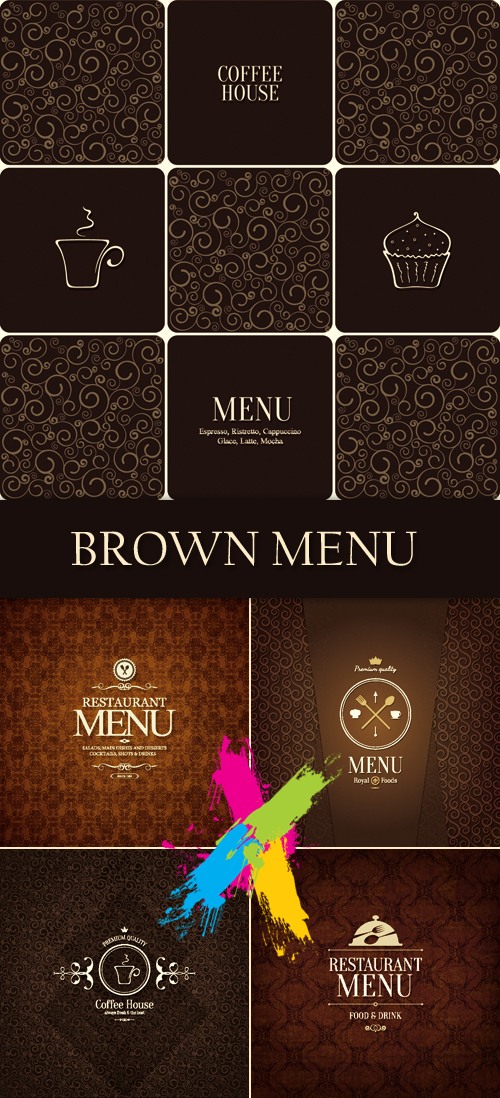 Brown Restaurant & Coffeehouse Menu Vector