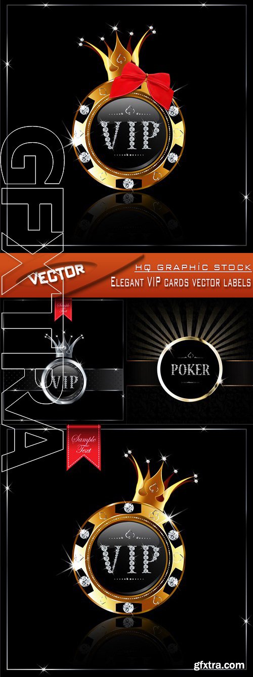 Stock Vector - Elegant VIP cards vector labels