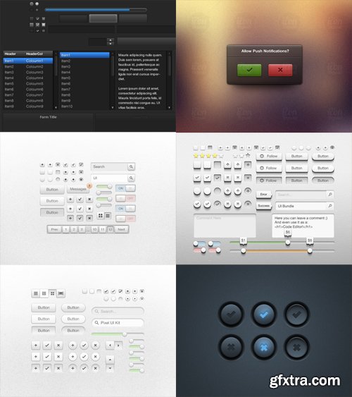 6 Web Ui Kits and Elements Collection