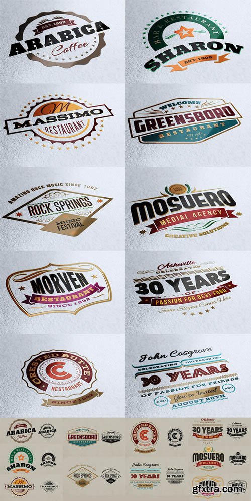 10 PSD Retro Signs and Banners