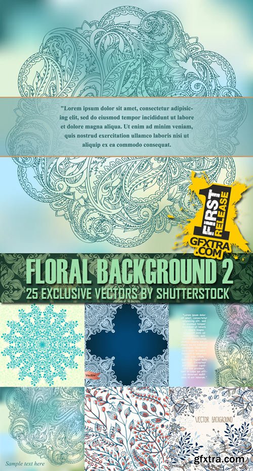 Floral Backgrounds II, 25xEPS