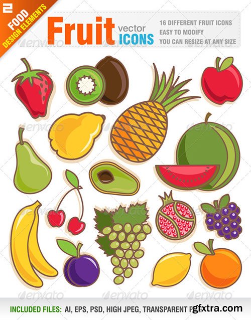 GraphicRiver - 16 Fruit icons 2489735
