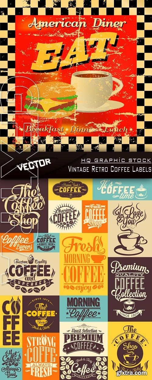 Stock Vector - Vintage Retro Coffee Labels