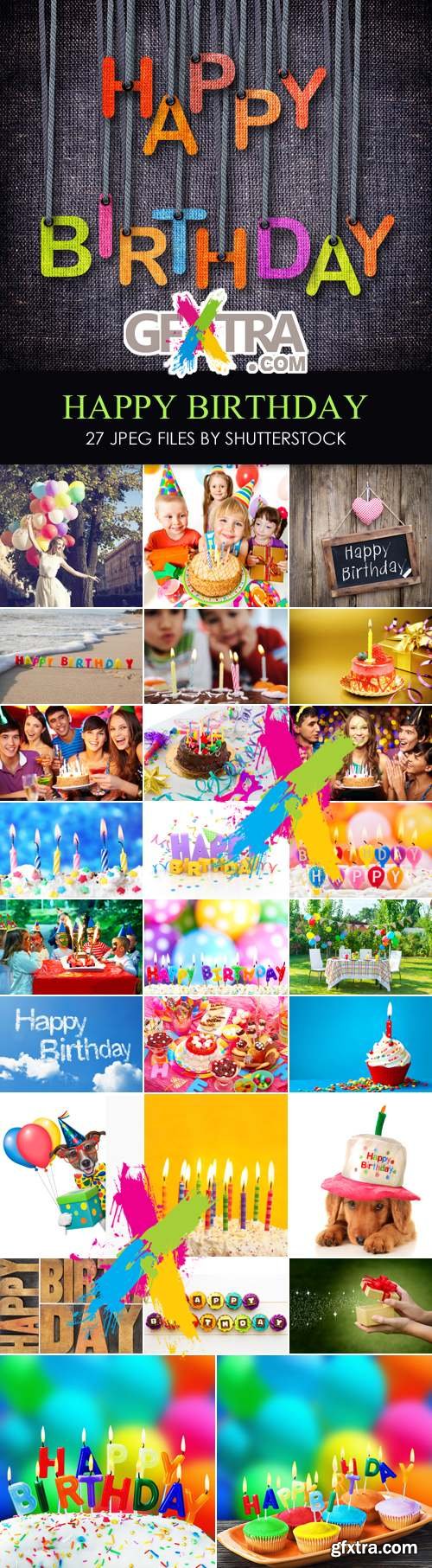 Stock Photo - Birthday Greeting Cards, Backgrounds