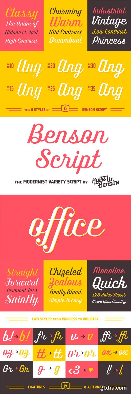 Benson Script Font Family - 6 Fonts for $48