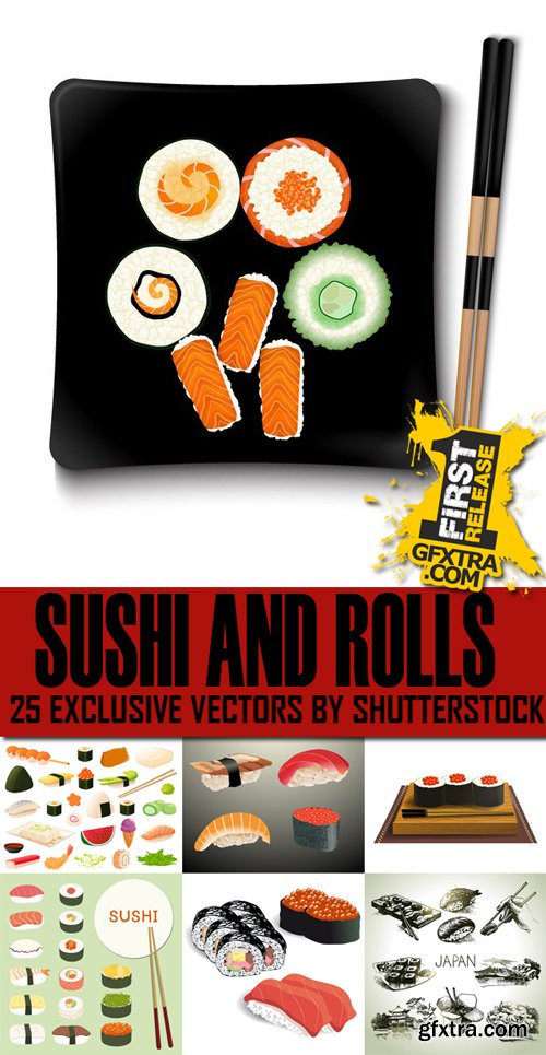 Shutterstock - Sushi and Rolls, 25xEps