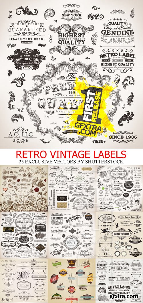 Retro Vintage Labels 25xEPS