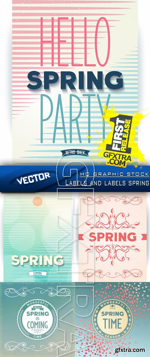 Stock Vector - Labels and labels spring