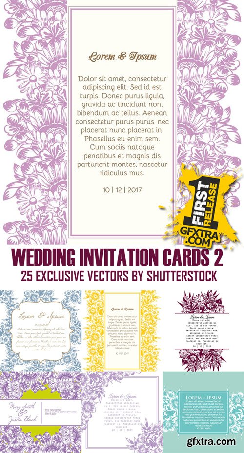 Shutterstock - Wedding invitation cards 2, 25xEps
