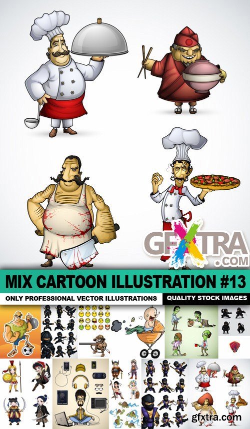 Mix Cartoon Illustrations #13, 50xEPS