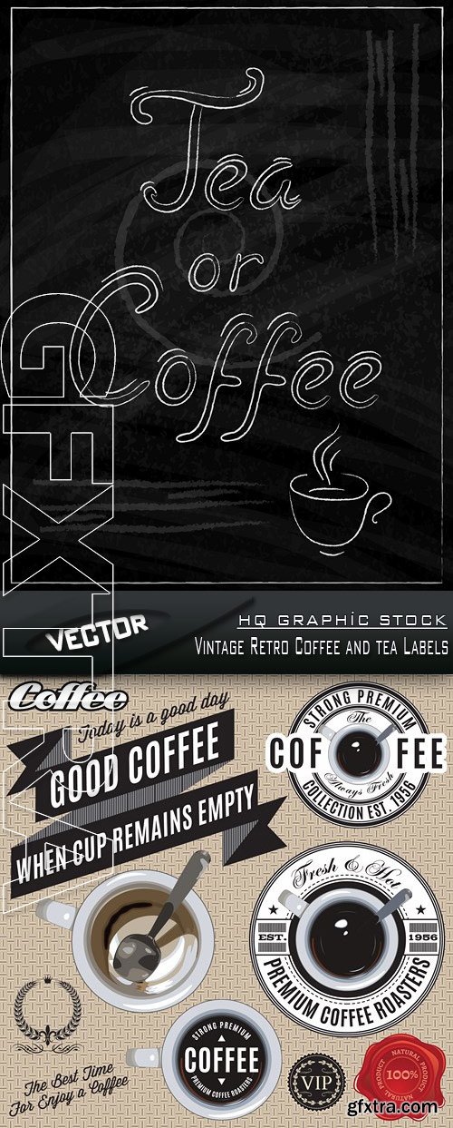 Stock Vector - Vintage Retro Coffee and tea Labels
