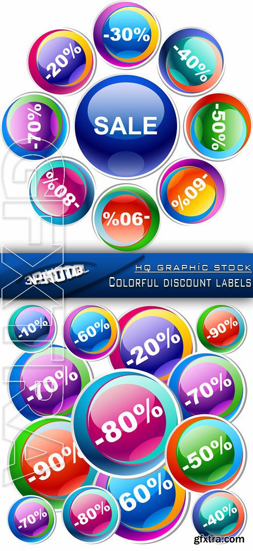 Stock Vector - Colorful discount labels