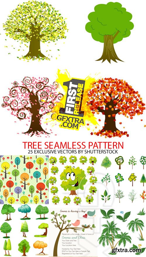 Tree Seamless Pattern 25xEPS