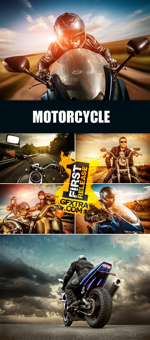 Stock Photo - Motorcycle, Motorbike, Moltorcyclist