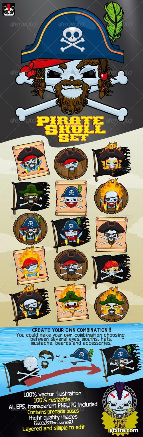 Graphicriver - Pirate Skull Set 4571211