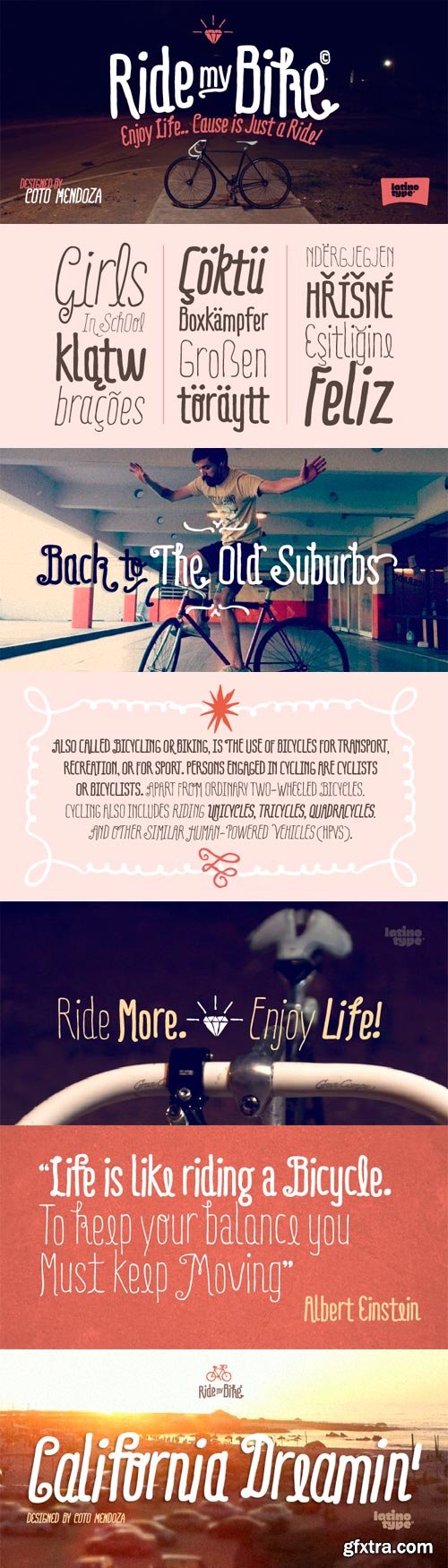 Ride my Bike Font Family - 5 Fonts for $176