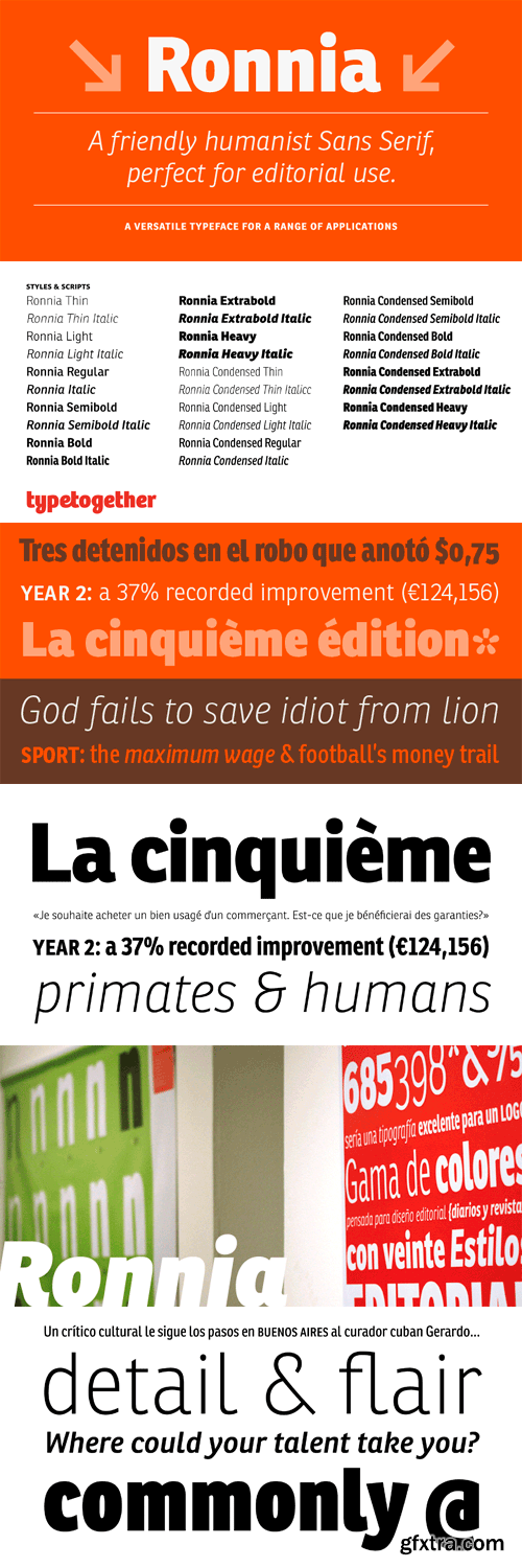 Ronnia Font Family - 14 Fonts (Incomplete Family) for $939