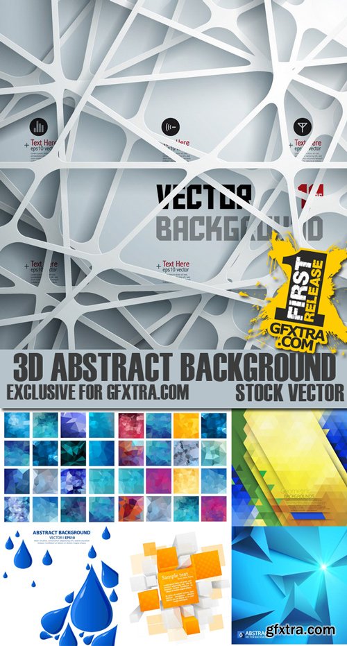 Stock Vectors - 3D Abstract Background, 25xEps